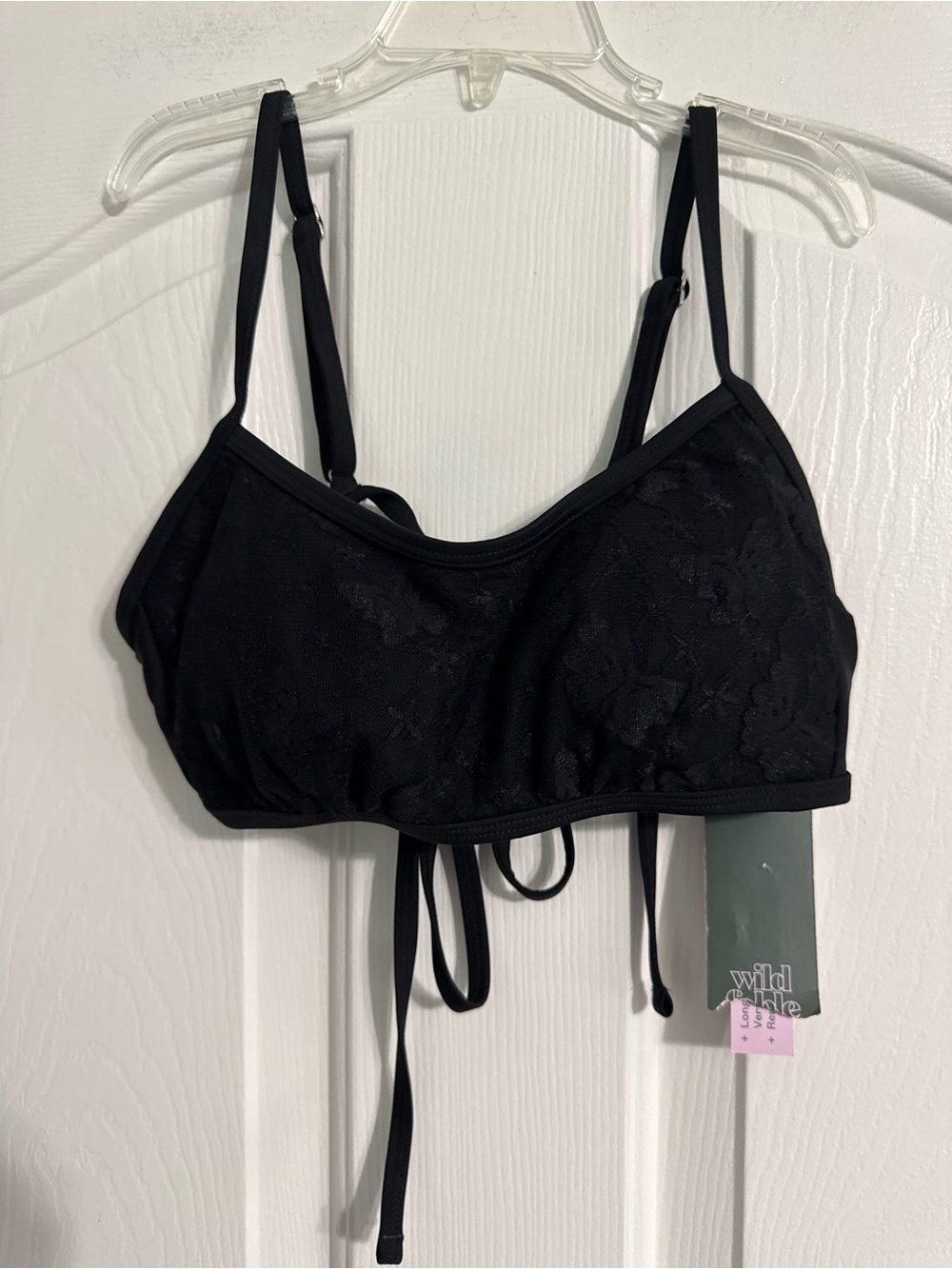 wild fable Black Lace swim Top